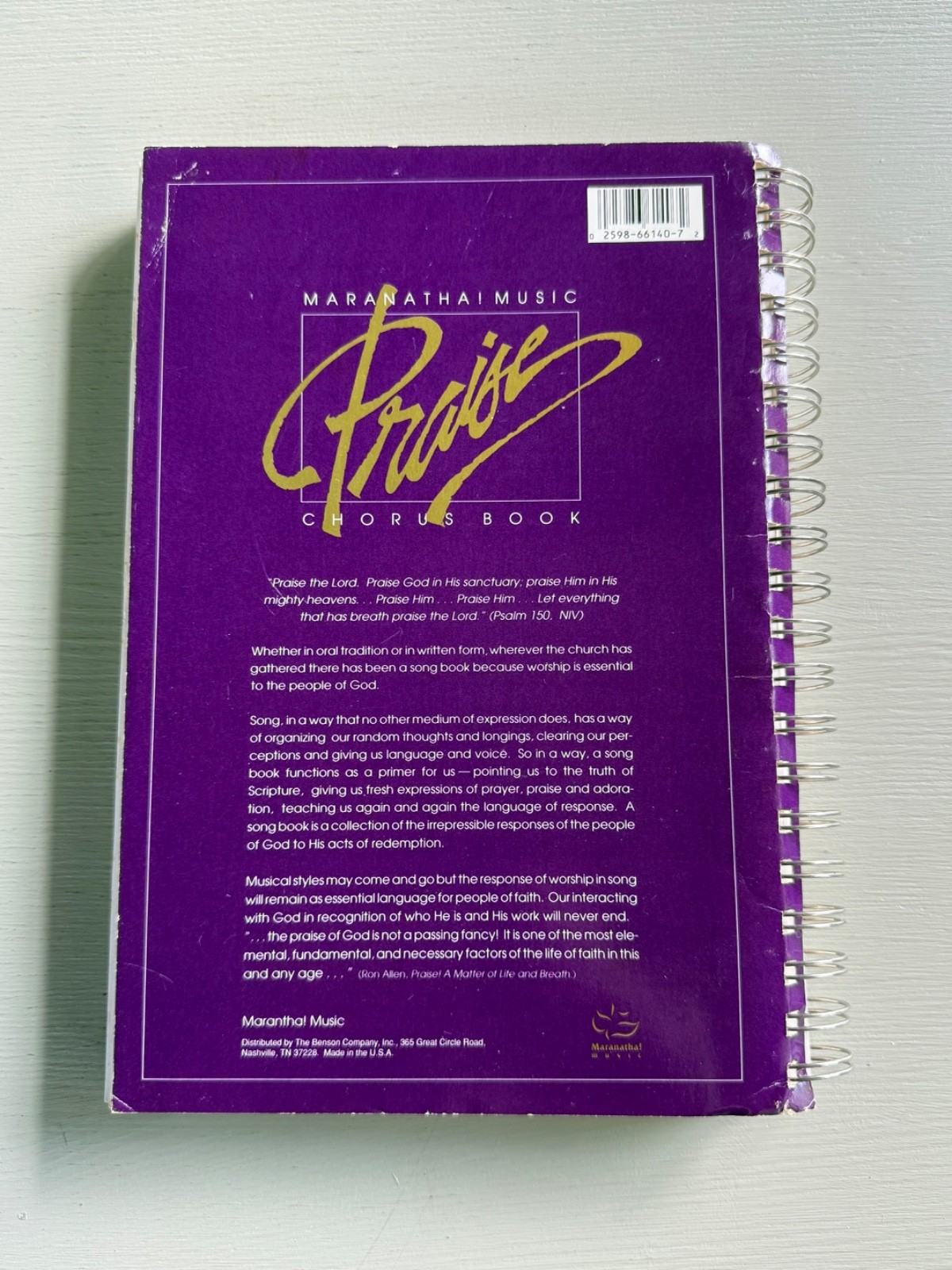 Vintage Maranatha Music Praise Chorus Book Expanded 2nd Ed 1990 Spiral Bound