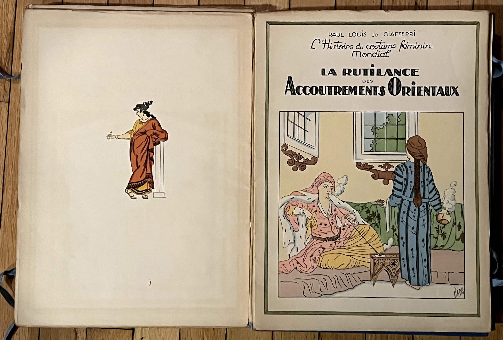 1920s hand painted 2 vol world costume set in French. Illus. are superior.