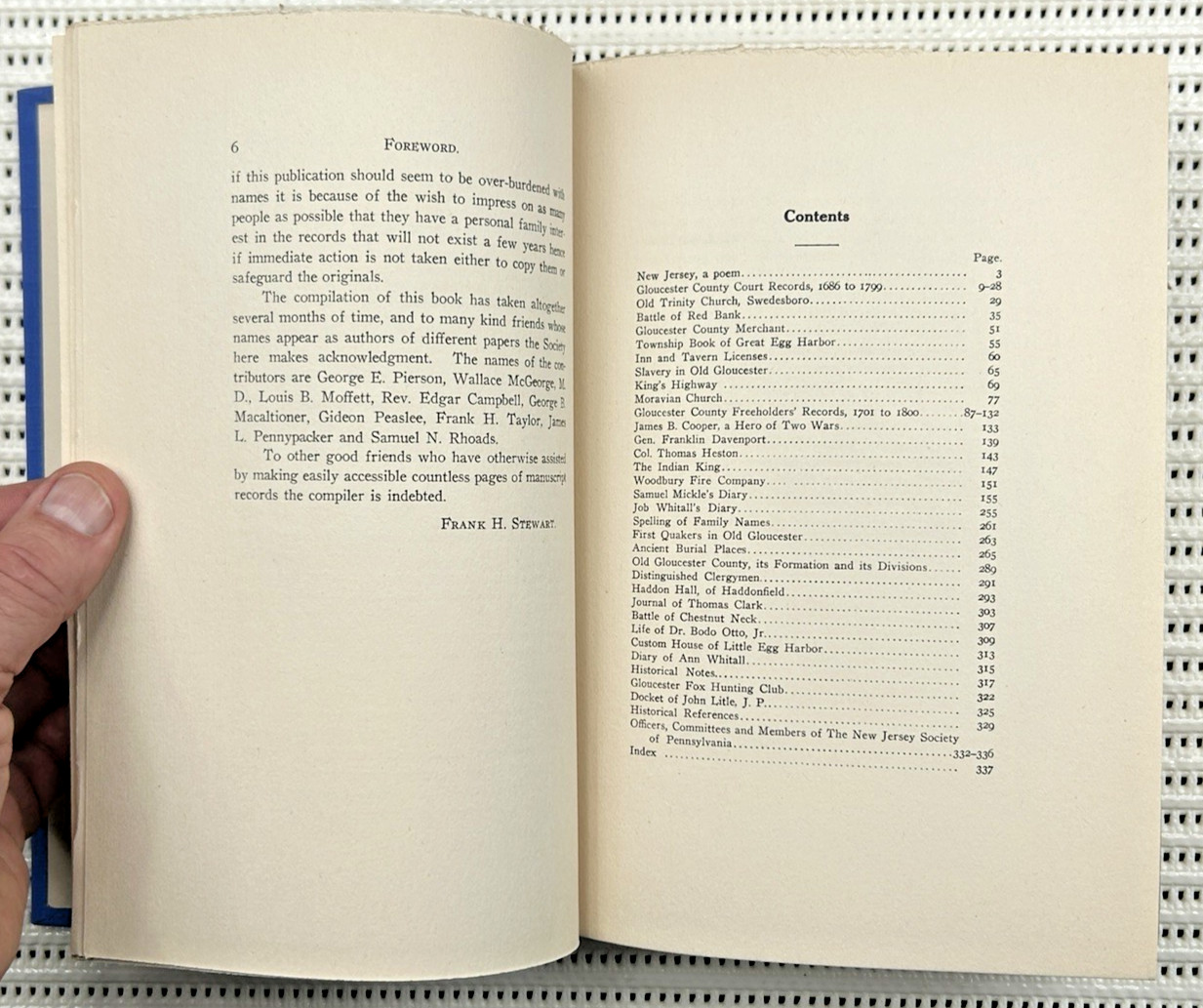Notes On Old Gloucester County New Jersey Vol. 1 Hardcover 1st Illustrated 342p