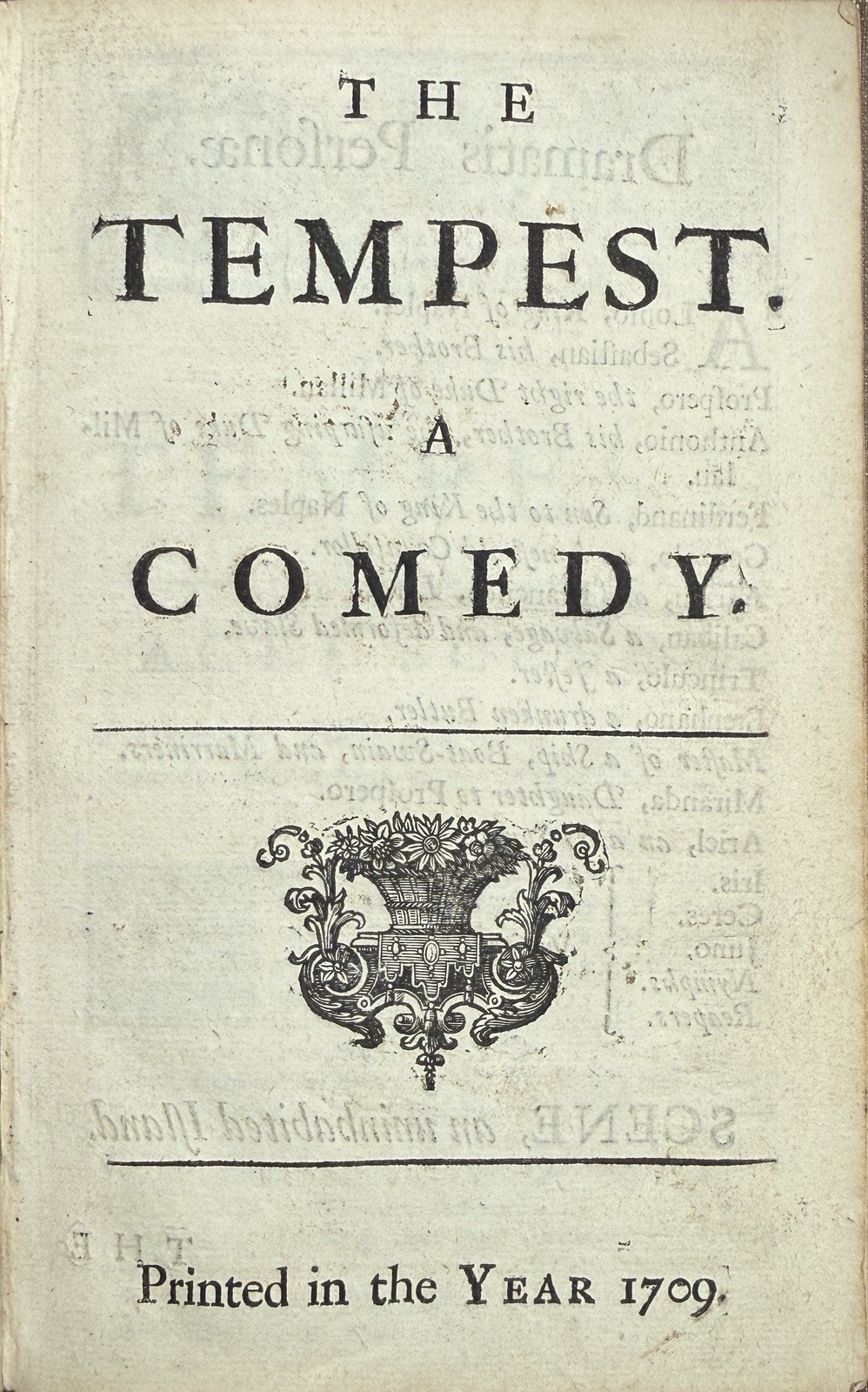 1709 Shakespeare THE TEMPEST First Rowe Ed. 1st Illustrated Ed. Near Fine Rare