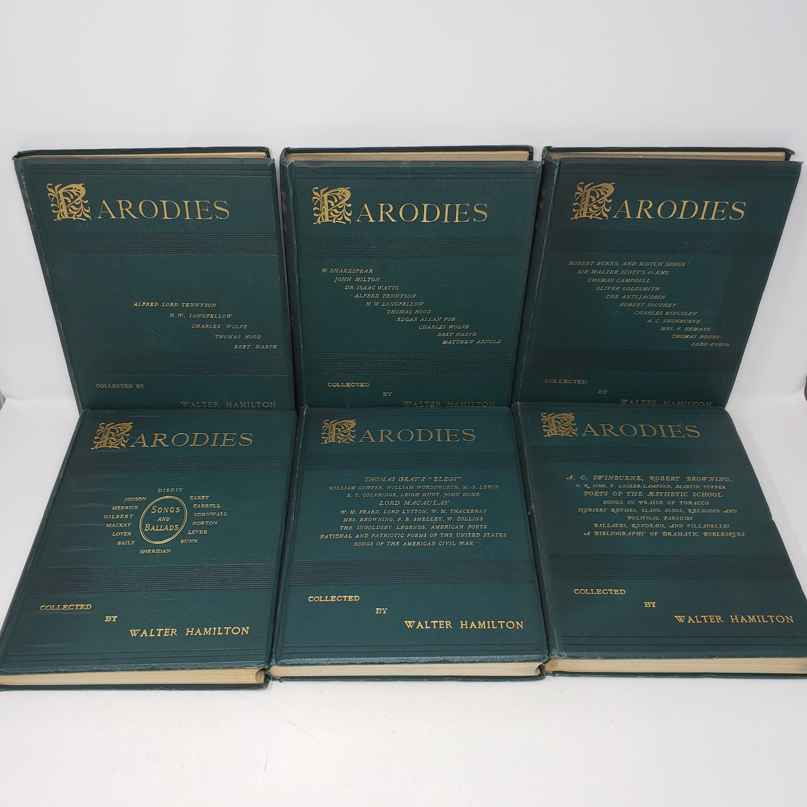 Parodies of English and American Authors Vol 1-6 by Walter Hamilton (1884-1889)