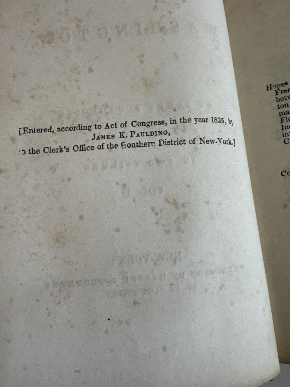 1835 – A Life of Washington in Two Volumes by James K Paulding 1st Ed Family Lib