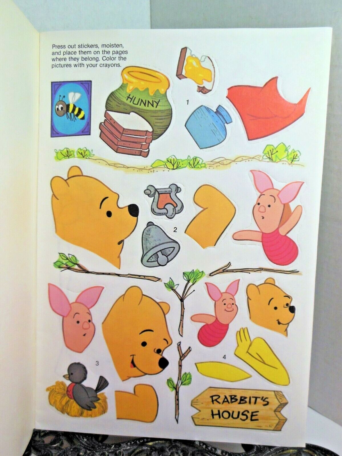 Winnie The Pooh Missing Roo 1981 Disney Golden Sticker Fun Coloring BOOK Clean