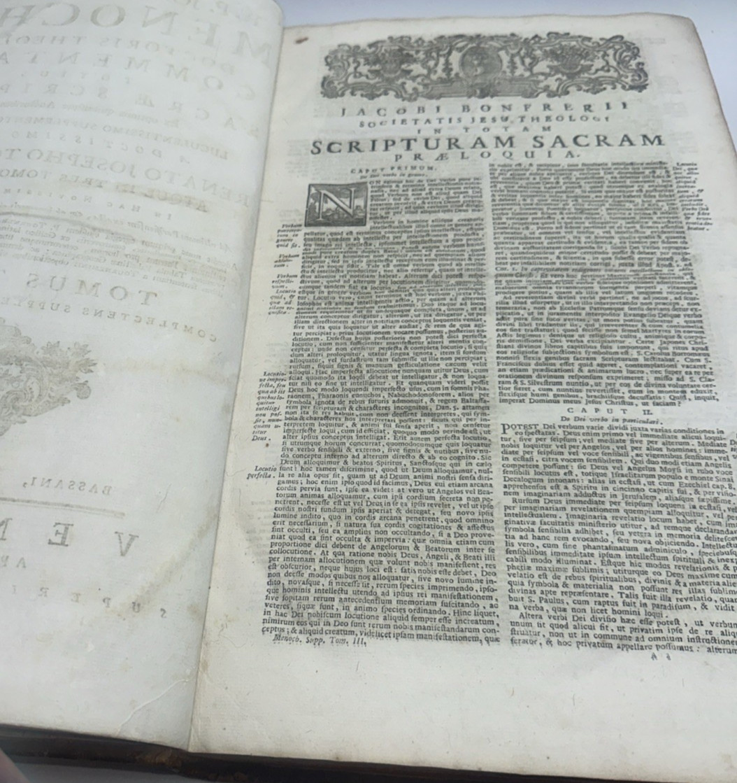 1771 Giovanni Stefano Menochio Latin Theological Commentary Leather Vol III