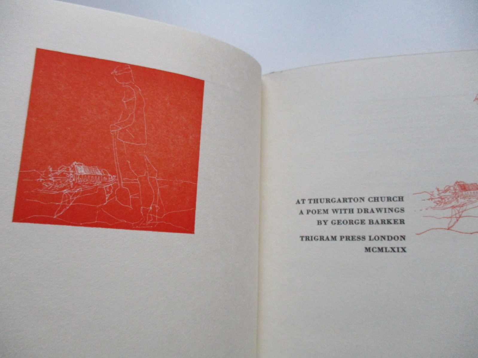 1969 1st AT THURGARTON CHURCH George Barker POEMS Poetry HB D/J Trigram Press