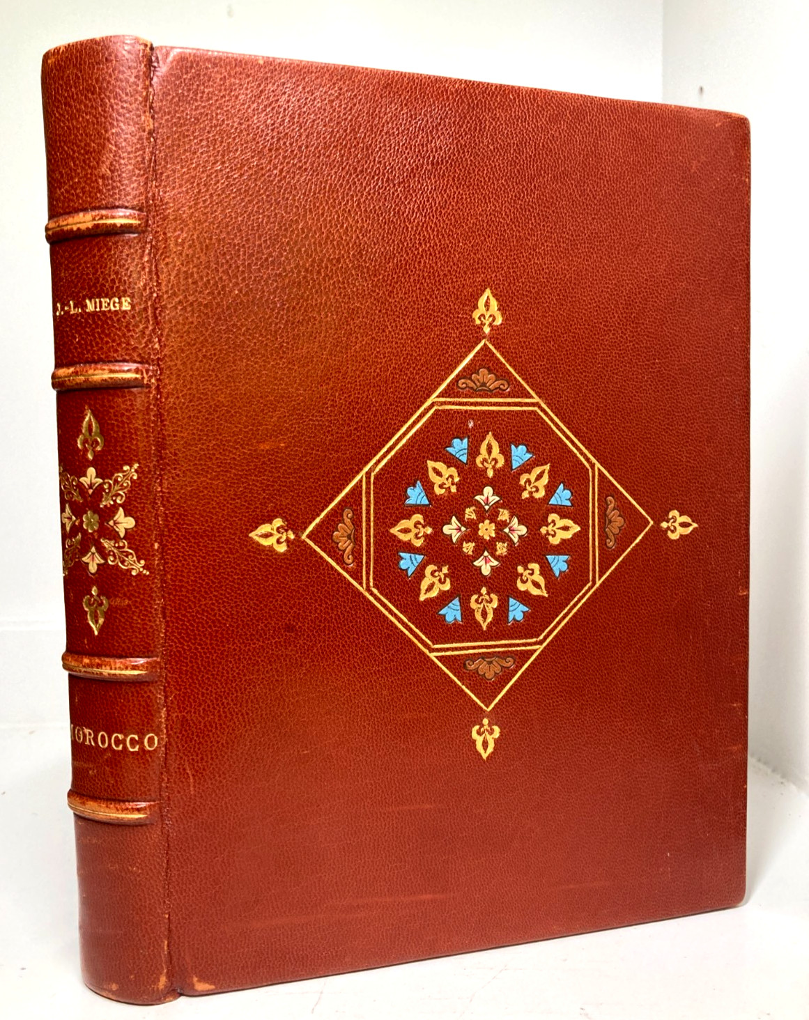 1952 Miège MOROCCO Signed Fine Binding Full Morocco Leather Mosaic Doublures