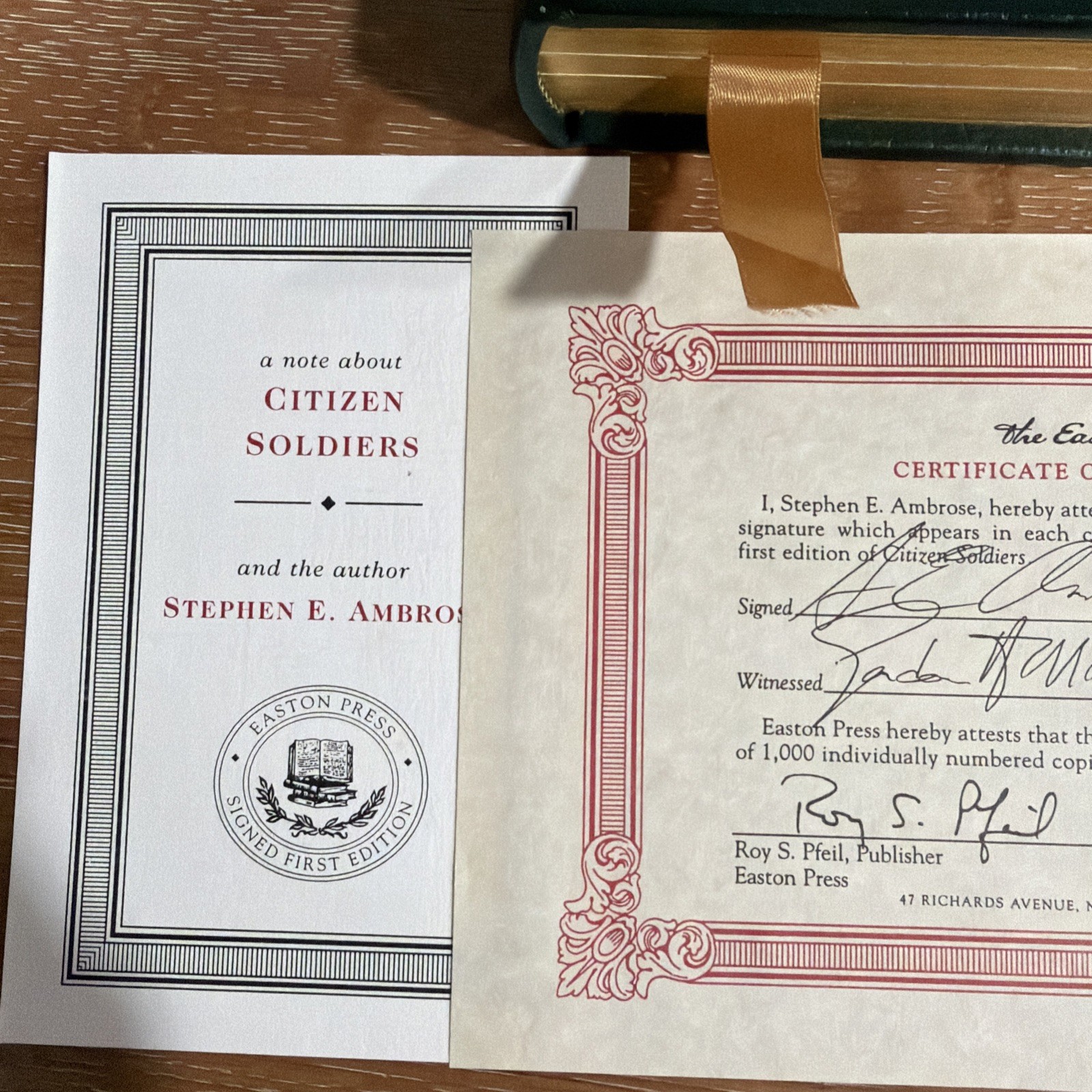 Easton Press Citizen Soldiers – Stephen E. Ambrose SIGNED 1st Edition