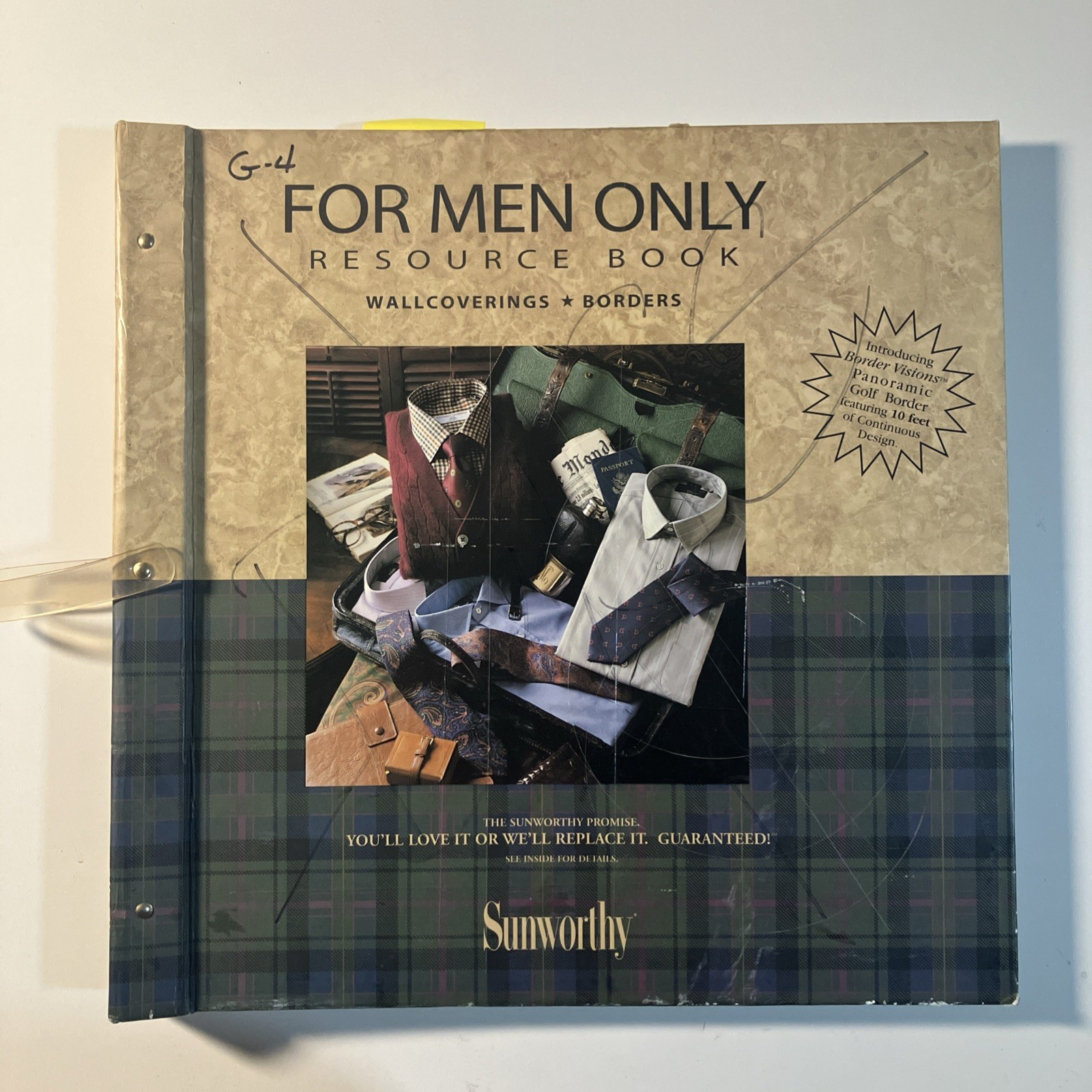 Early 2000’s Sunworthy FOR MEN ONLY Resource Book Wallcoverings & Borders 17×16