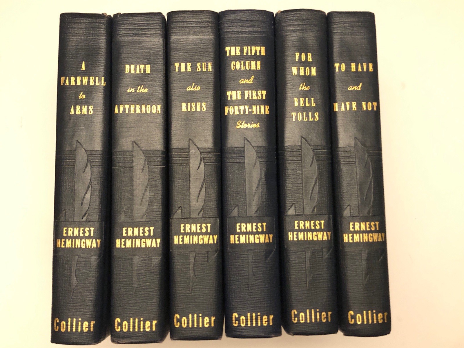 Ernest HEMINGWAY Full 6 Book Set Lot COLLIER Publisher 1926-1940 Classics RARE!