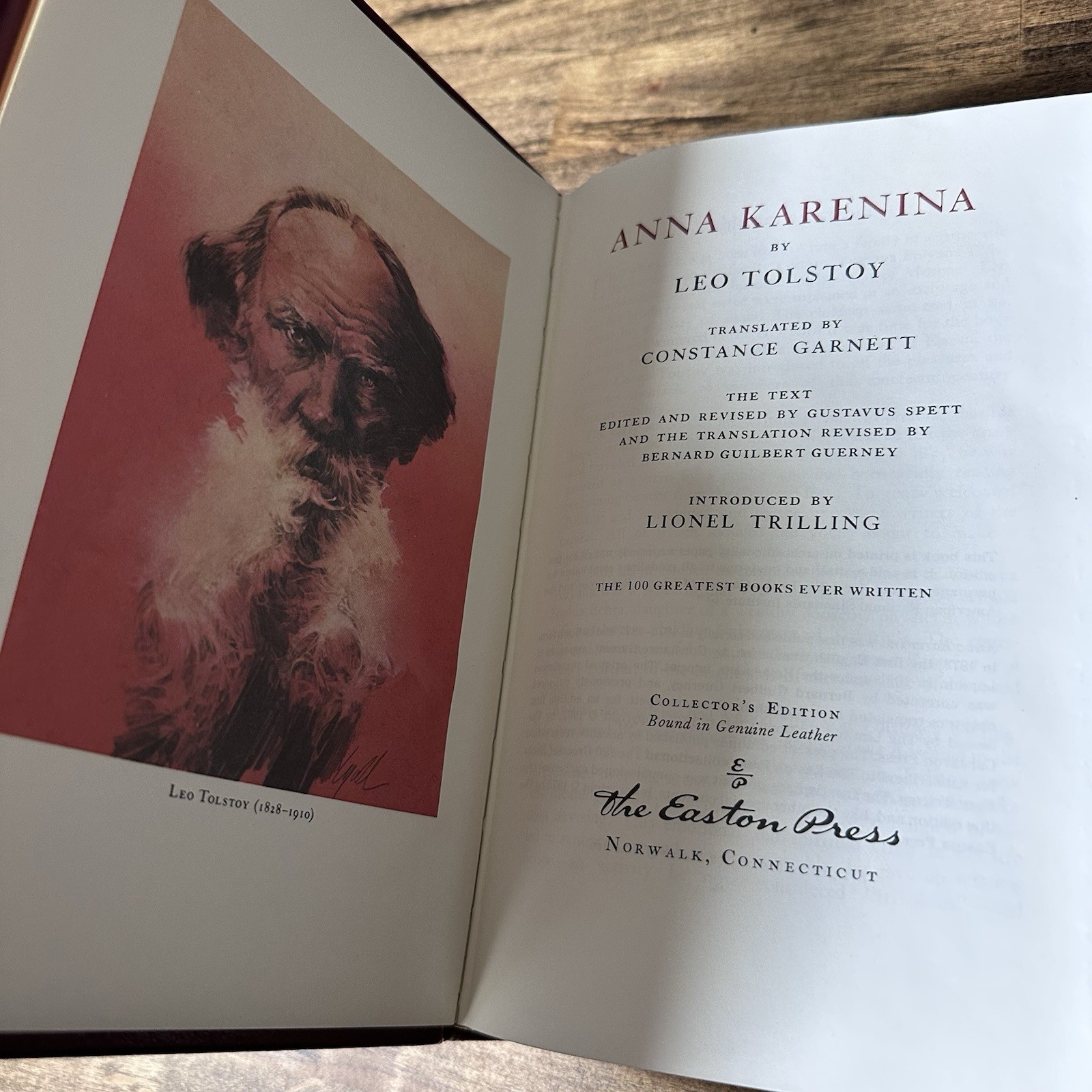 Easton Press ANNA KARENINA Leo Tolstoy Genuine Leather 100 Greatest Books Illust