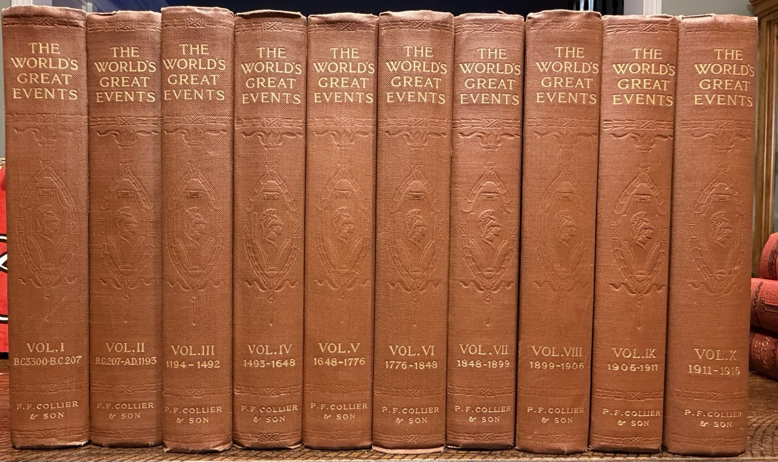 The World’s Great Events 10 Vol Set 1916 P.F. Collier Illustrated History HC