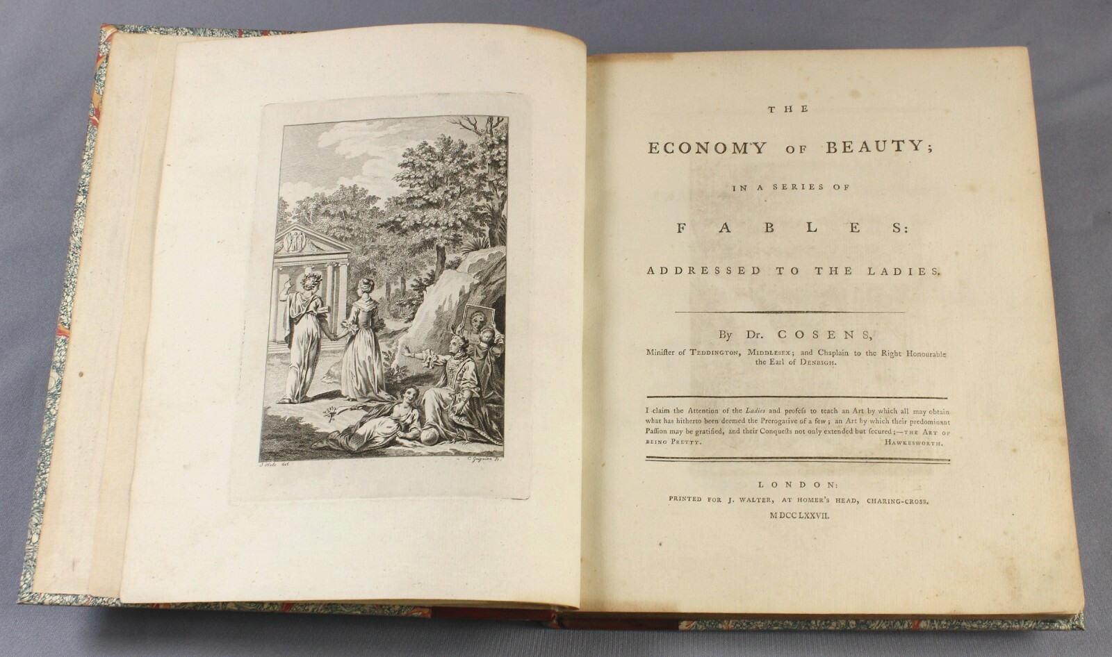 George Bickham engravings in 1777 Economy of BEAUTY – fables for ladies – Cosens