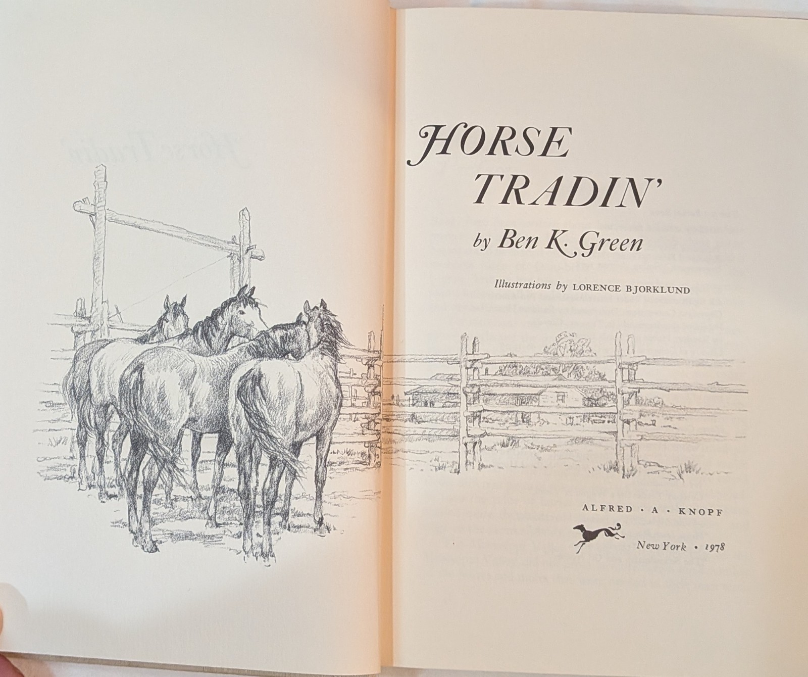 Vintage Book “Horse Tradin” by Ben K. Green, DVM-1978