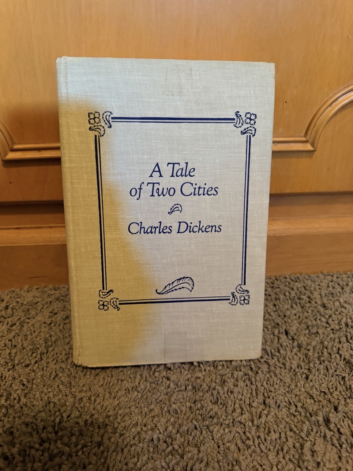 Vintage A Tale of Two Cities Charles Dickens Hardcover Cloth Bound Blue Foil