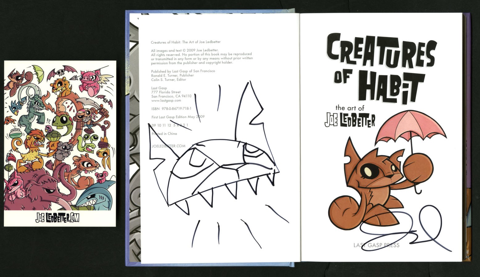 Joe Ledbetter SIGNED AUTOGRAPHED Creatures of Habit + SKETCH HC 1st Ed Pr Tiger