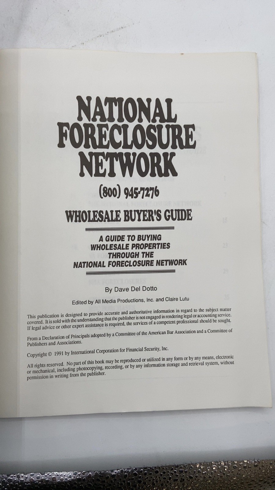 National Foreclosure Network: Wholesale Buyer’s Guide Dave Del Dotto Paperbac…