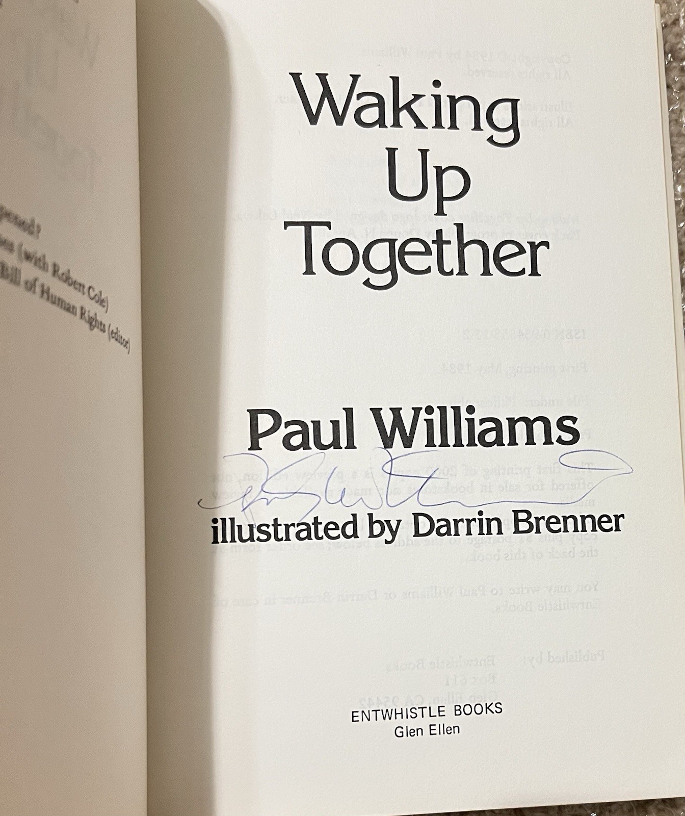 1984 Signed 1 Ed Waking Up Together Almanac Practical Philosophy Paul Williams