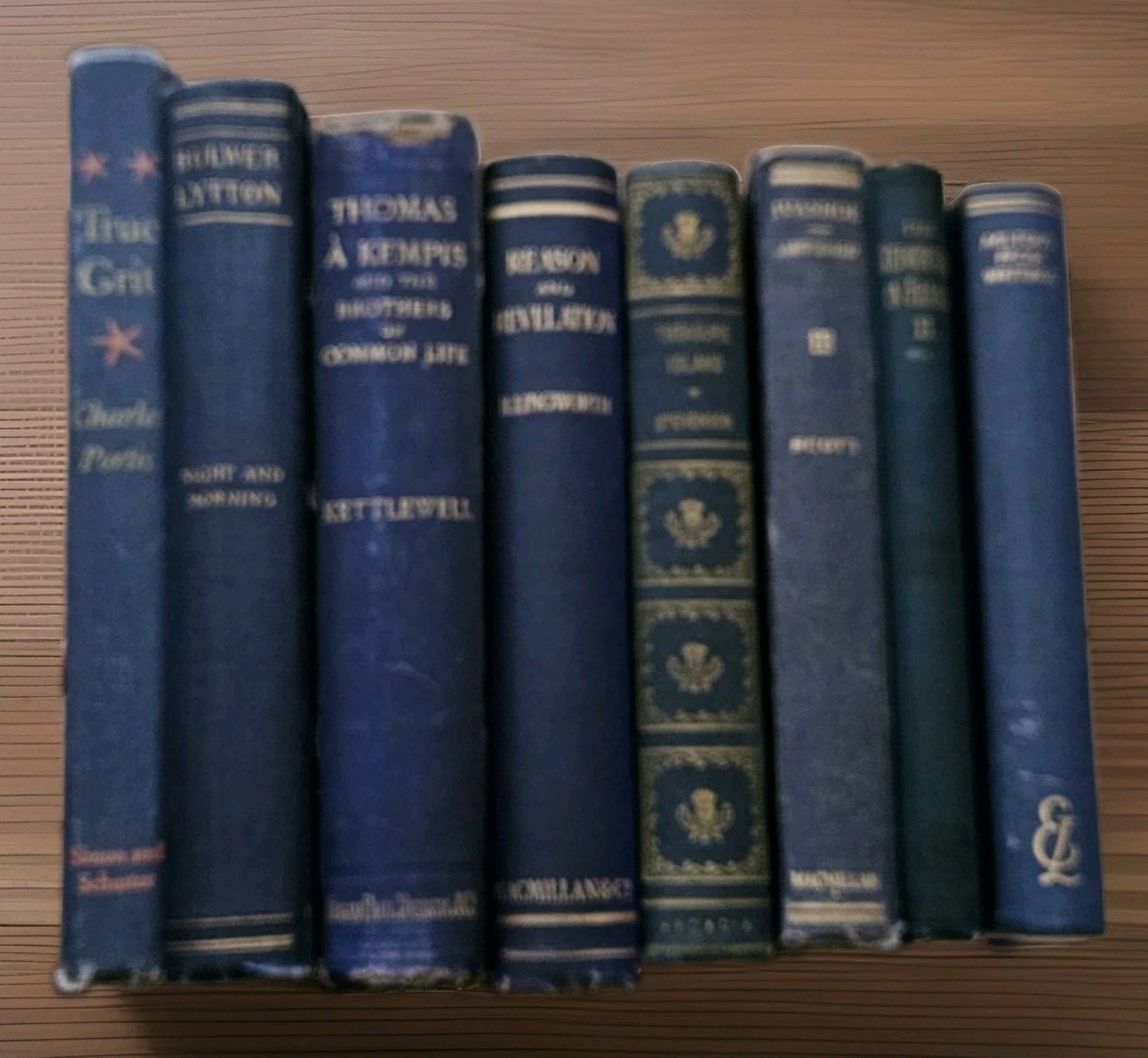 1885-1968. Lot Of 8 Rare Antique HC Books Blue Illustrated 1st Eds Staging Decor