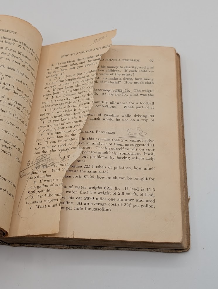 A Higher Arithmetic – Stone/Mallory/Grossnickle – HC 1930 Acceptable Condition