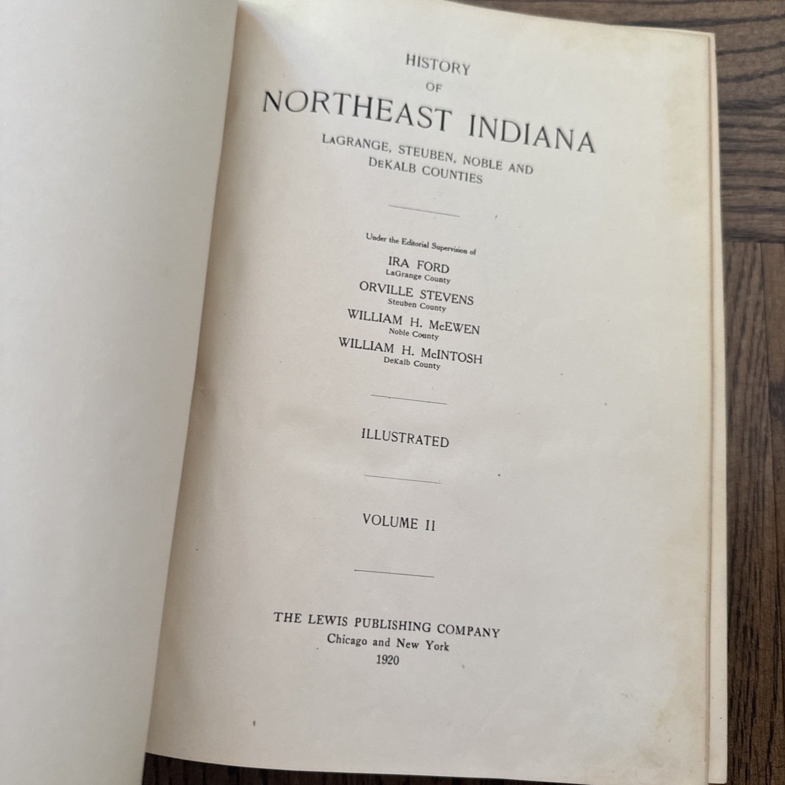 History of Northeast Indiana Vol II HC 1920 Vintage