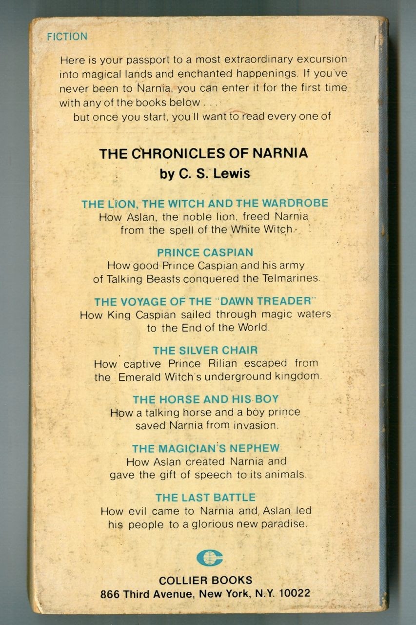 The SILVER CHAIR by C.S. LEWIS! Vintage 1974 CHRONICLES of NARNIA #4 Paperback!