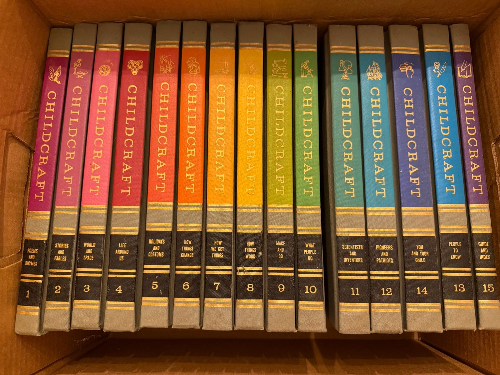Vtg 1964 Childcraft The How and Why Library Rainbow Complete 15 Vol Set LIKE NEW