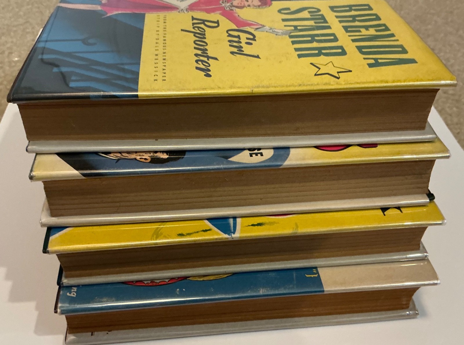 4 HC/DJ 1940 Comic Strip Books Smiling Jack, Brenda Starr, Boots, Nina & Skeezix