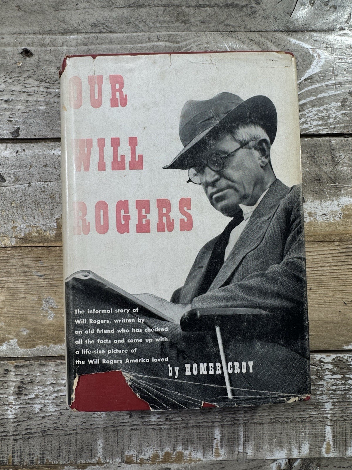c. 1953 Antique Biography “Our Will Rogers” Dust Jacket