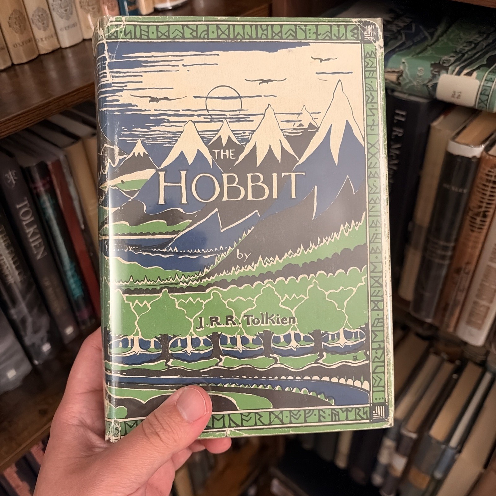 The Hobbit by J.R.R. Tolkien Houghton Mifflin 1966 40th Printing Vintage HCDJ