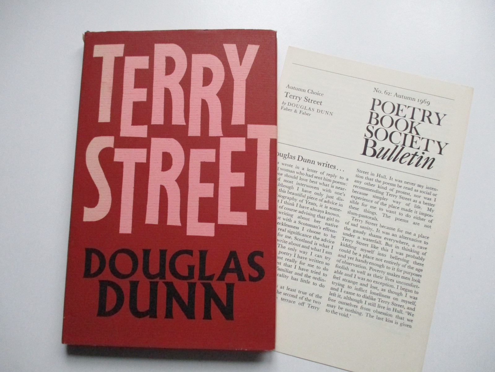 1969 1st TERRY STREET by DOUGLAS DUNN Poetry POEMS Hardback D/J Faber and Faber