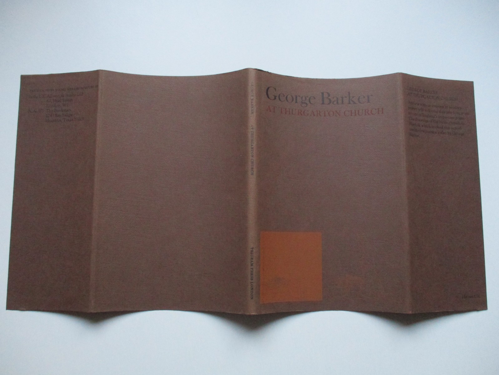 1969 1st AT THURGARTON CHURCH George Barker POEMS Poetry HB D/J Trigram Press