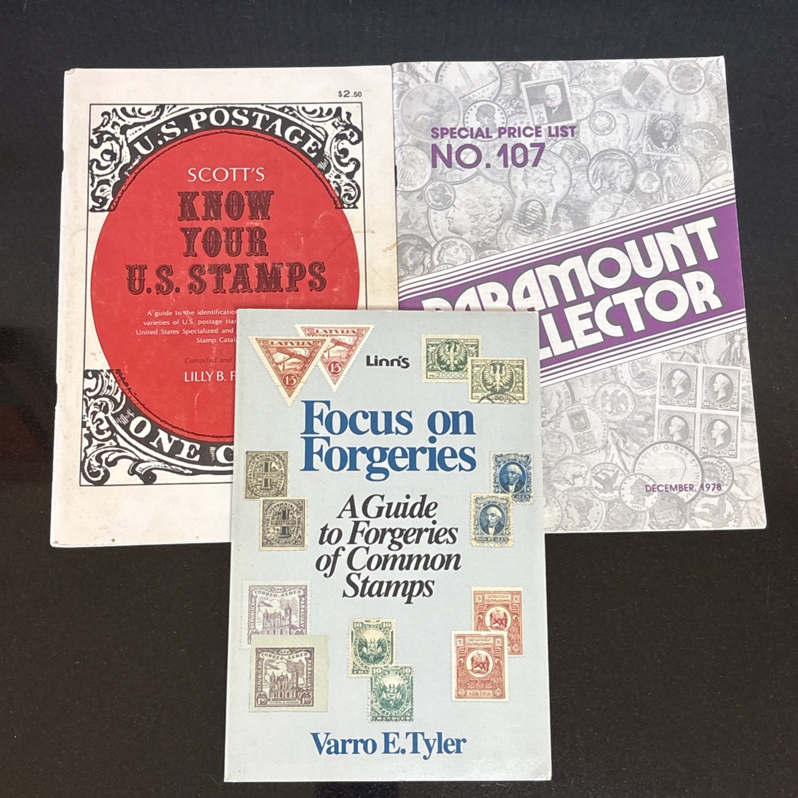 Stamp Collecting Identifying Guide Book Lot of 3 Focus on Forgeries Price List