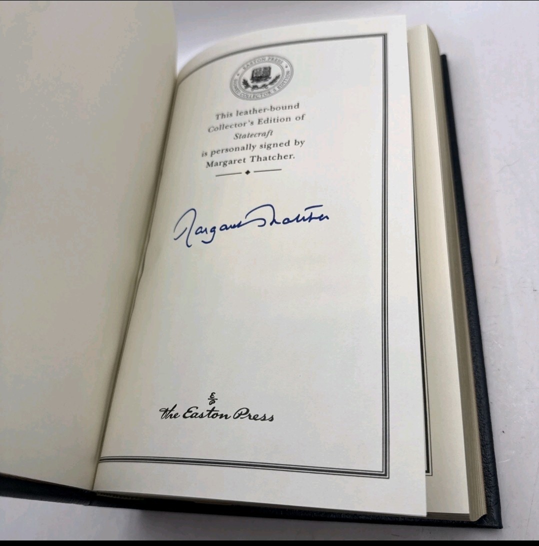 Easton Press Statecraft Leather Collector’s Edition Signed by Margaret Thatcher