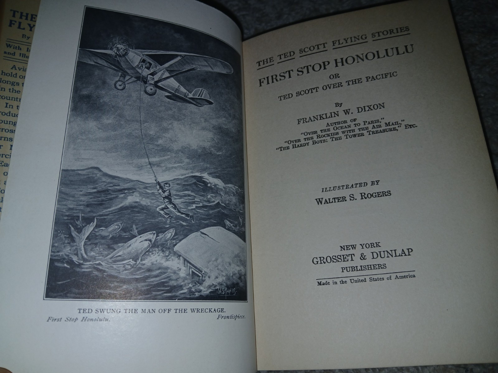 Ted Scott First Stop Honolulu 1927 Superb 1st Printing in Jacket!