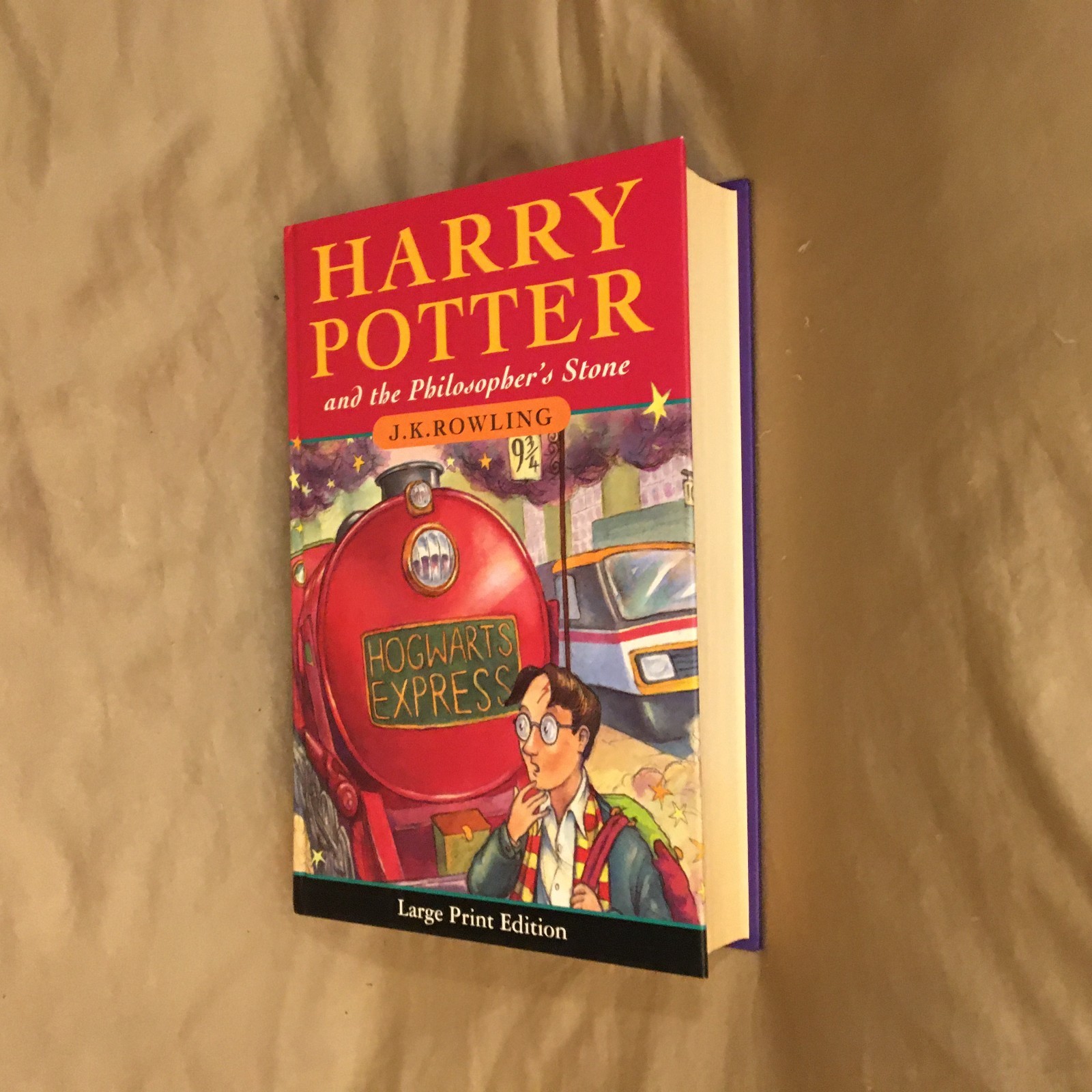 HARRY POTTER AND PHILOSOPHER’S STONE J K ROWLING FIRST PRINTING 2001 LARGE PRINT