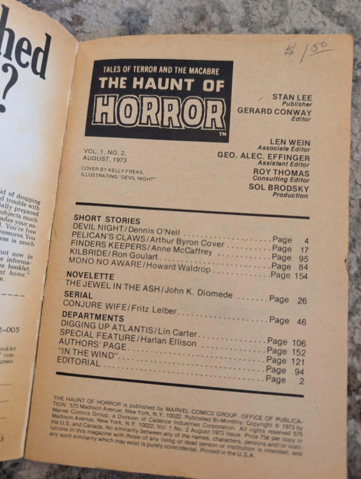 THE HAUNT OF HORROR #2 1973 Marvel Comics illustrated digest magazine Good