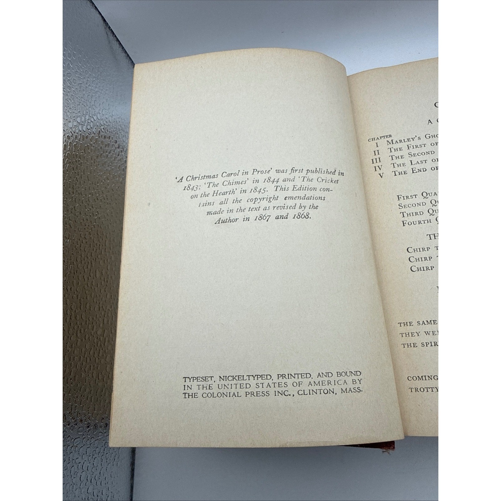 Charles Dickens A Christmas Carol American Notes Cleartype Edition Vol III Book