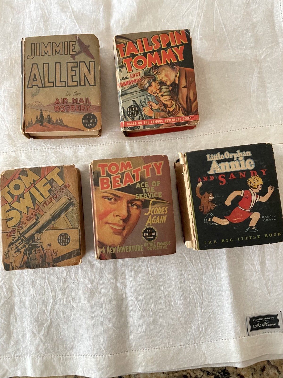 Lot of 5 Big Little Books (children’s vintage comics) 1930s, Whitman Publishing