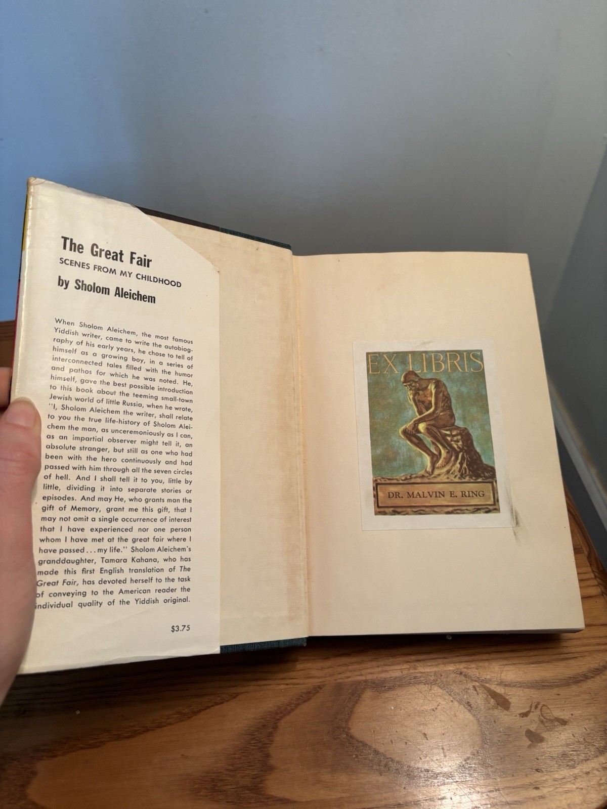 The Great Fair, Scenes From My Childhood by Sholom Aleichem 1955 Hardcover