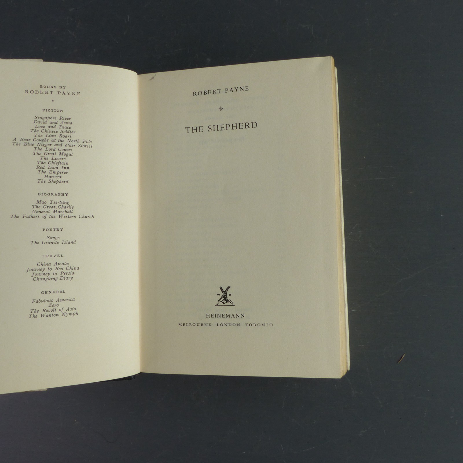 THE SHEPHERD by ROBERT PAYNE – HEINEMANN 1957 – Hardback WITH JACKET