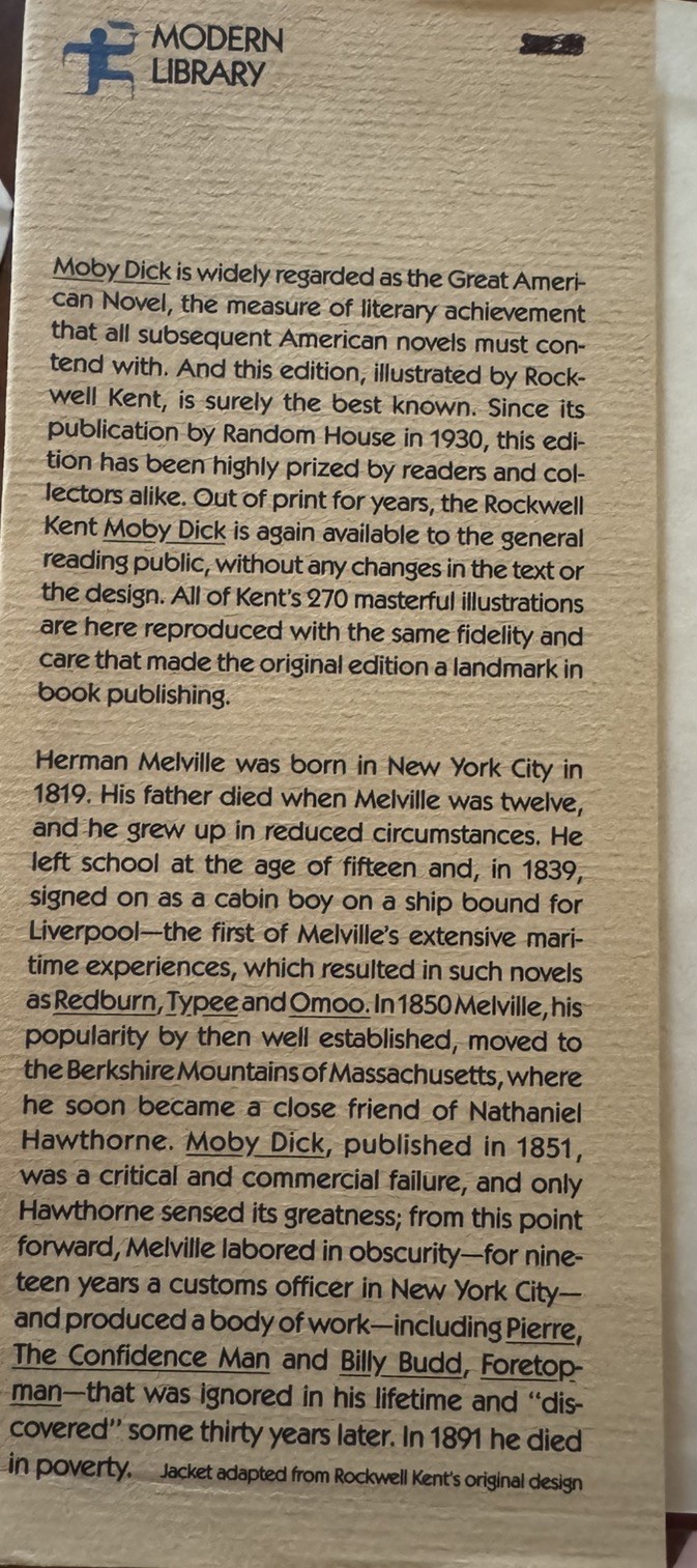 Moby‑Dick – Herman Melville – First Modern Library Ed. 1982 – HC w/ Dust Jacket
