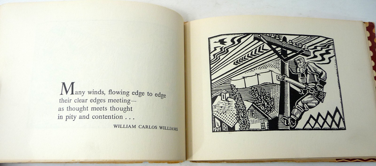 1947 Woodcuts USA Arts & Crafts Movement Helen West Heller Illustrated w/ Quotes