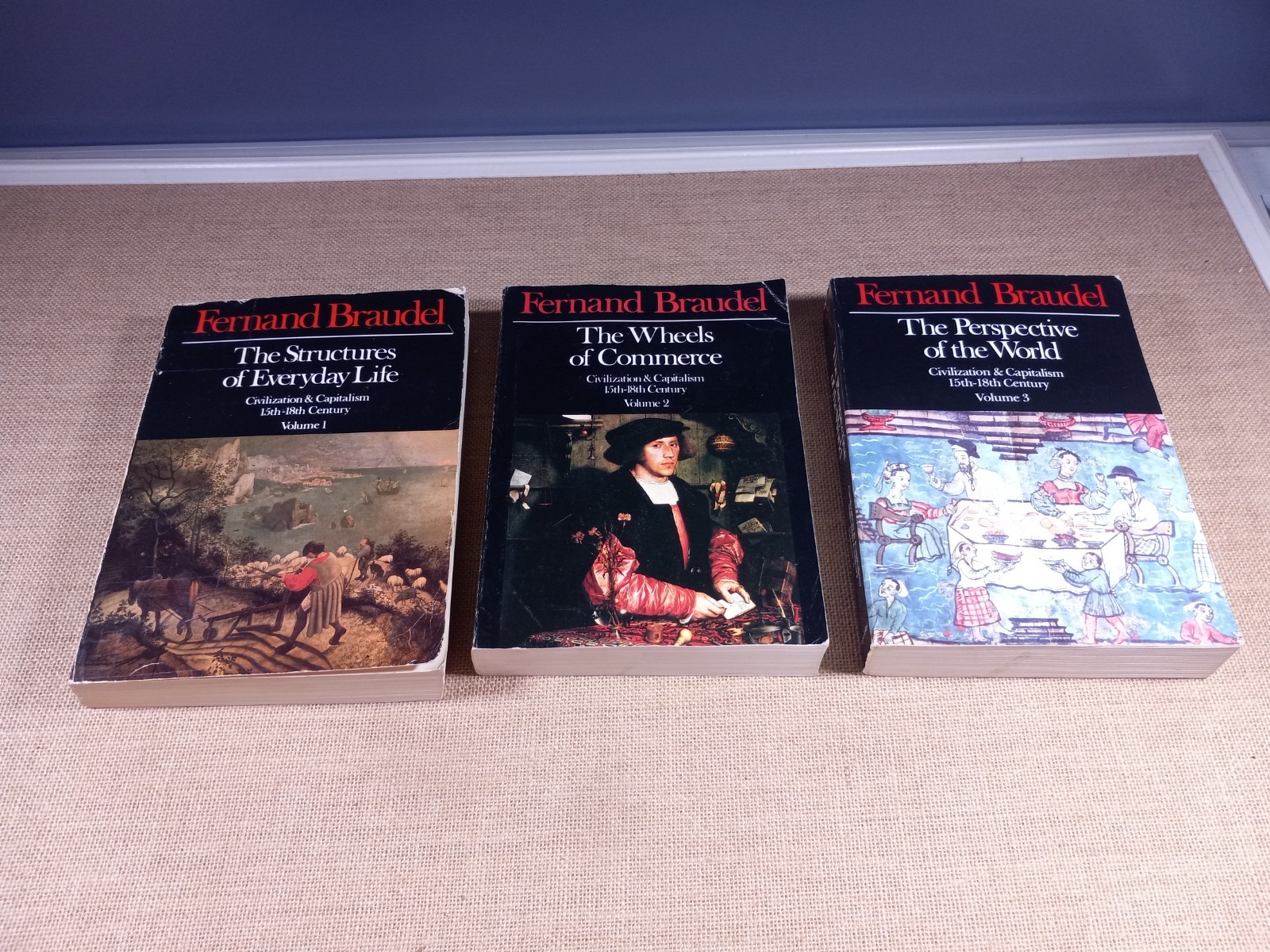 FERNAND BRAUDEL-CIVILIZATION & CAPITALISM-A MASTERPIECE 3V SET 1981-84