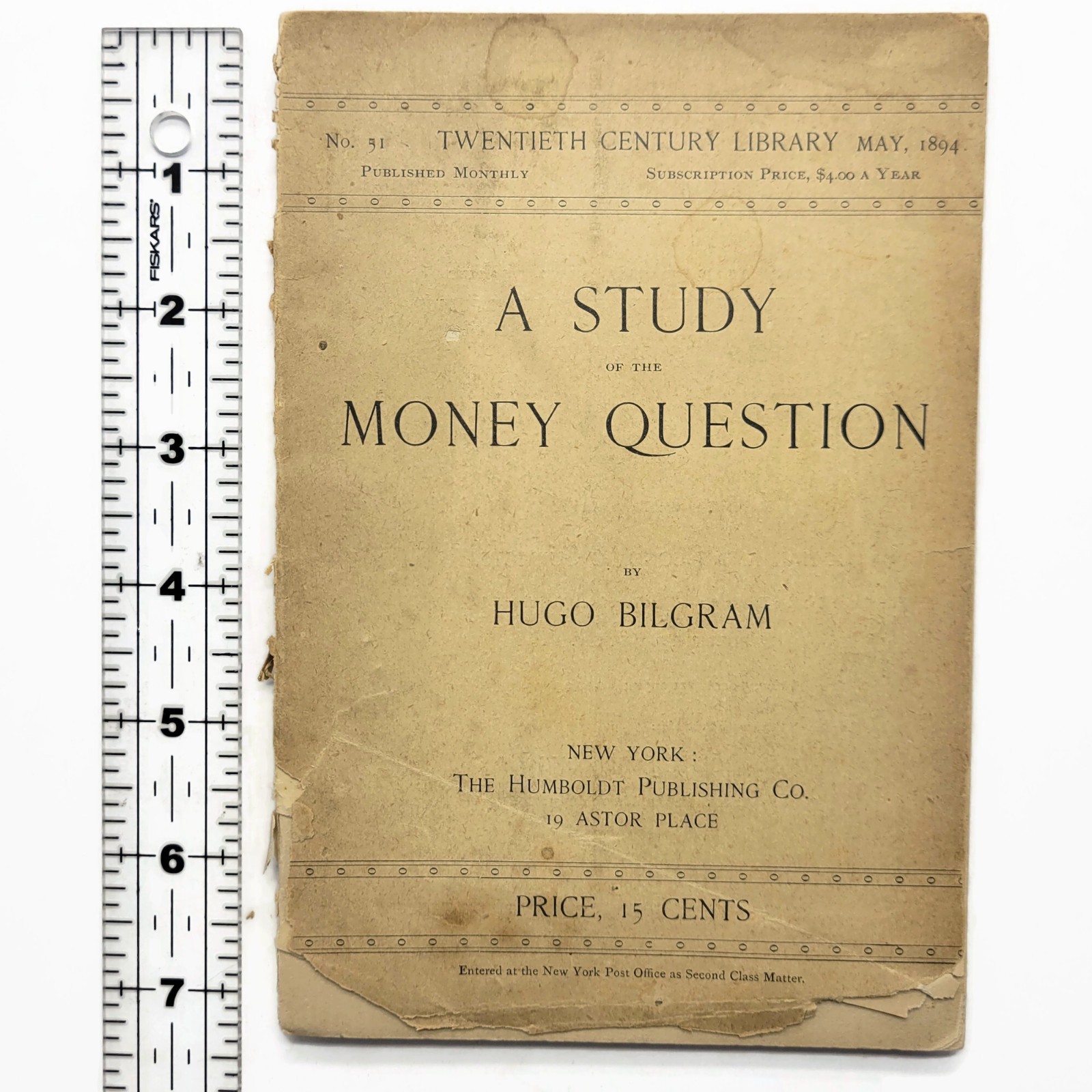 Vintage 1894 A Study of The Money Question Economics History Book Hugo Bilgram