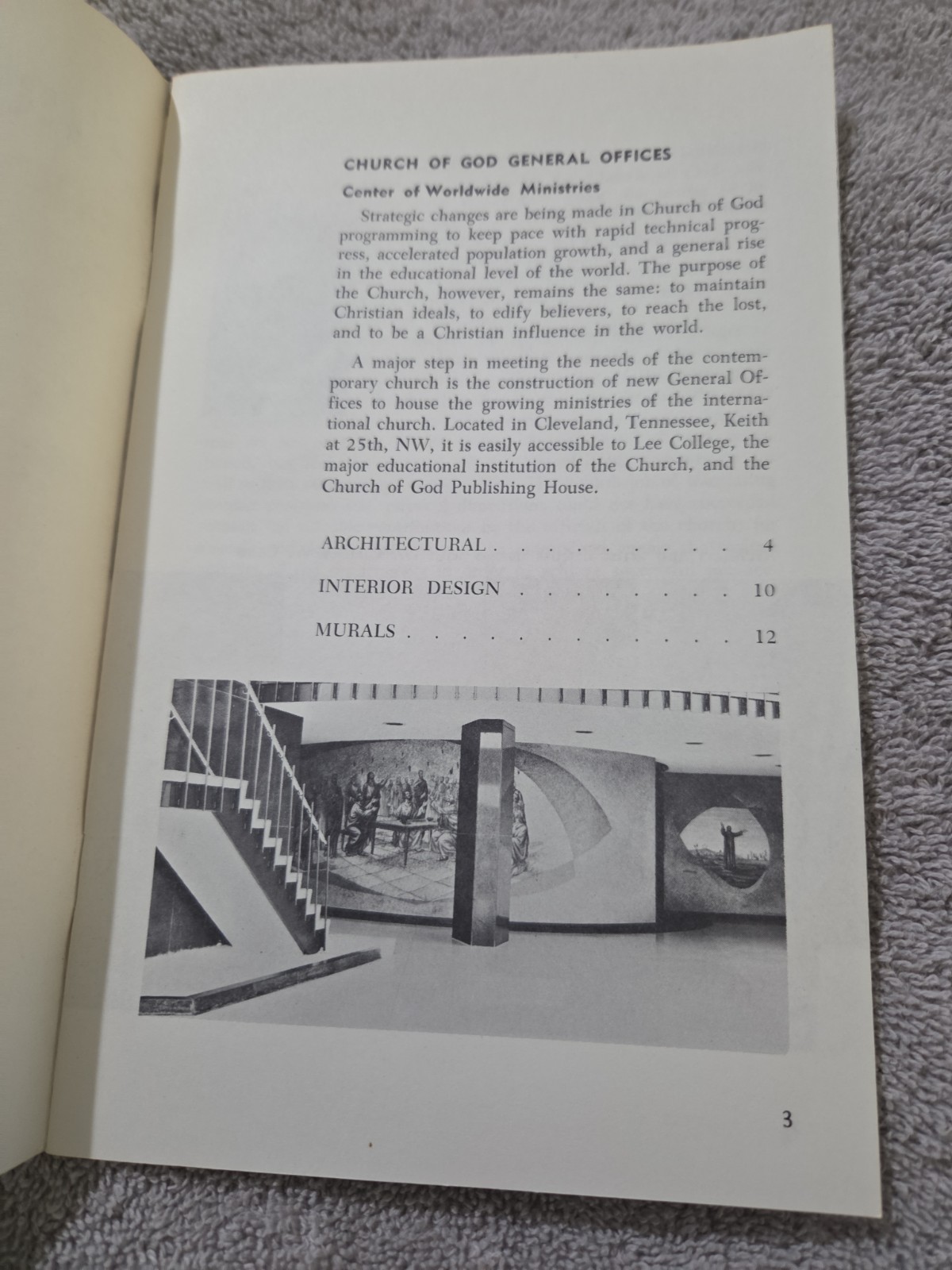 Church of God General Offices Pamphlet Plus Vintage Postcard Of Headquarter 1968