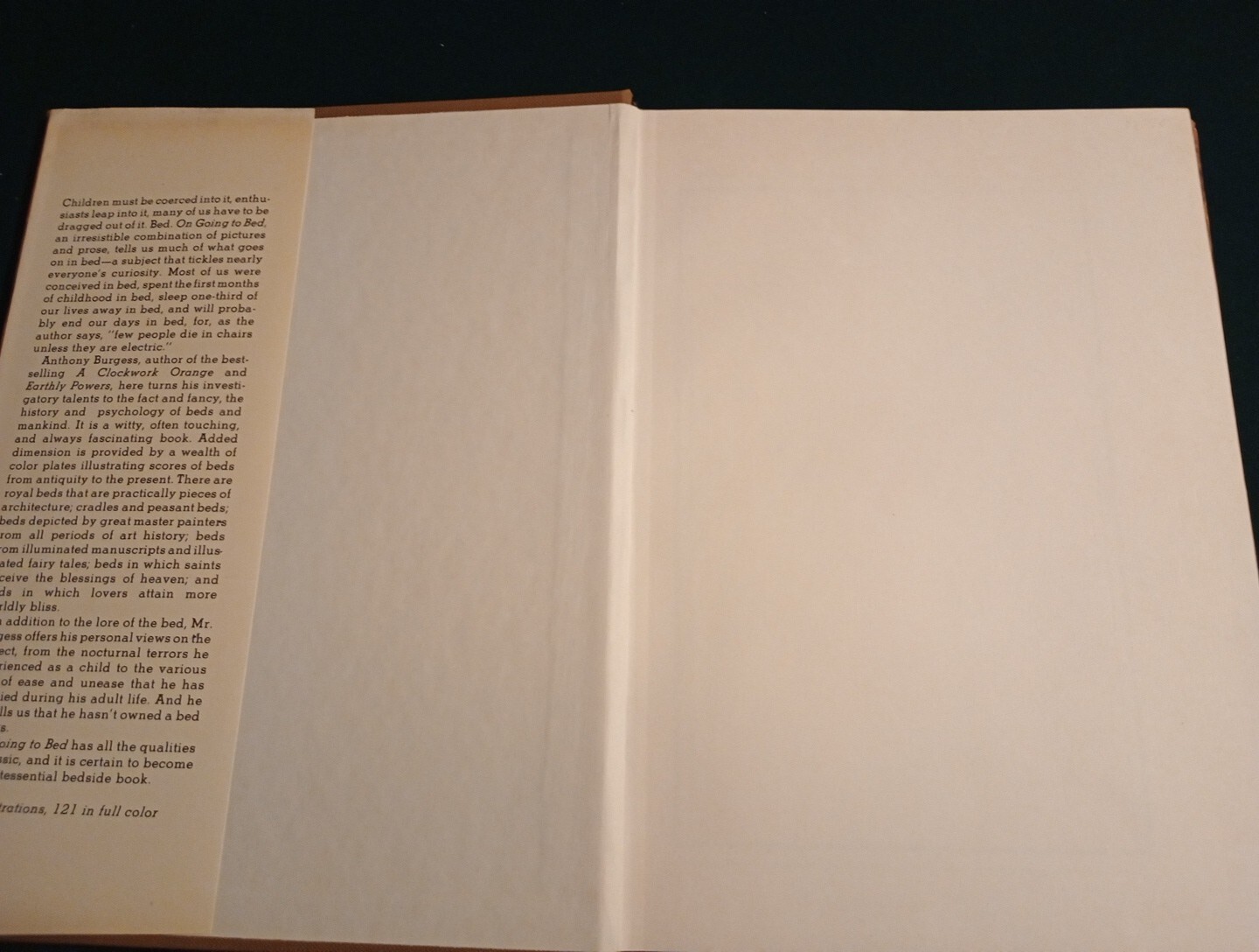 On Going to Bed by Anthony Burgess 1982 First Edition Hardcover Abbeville Press
