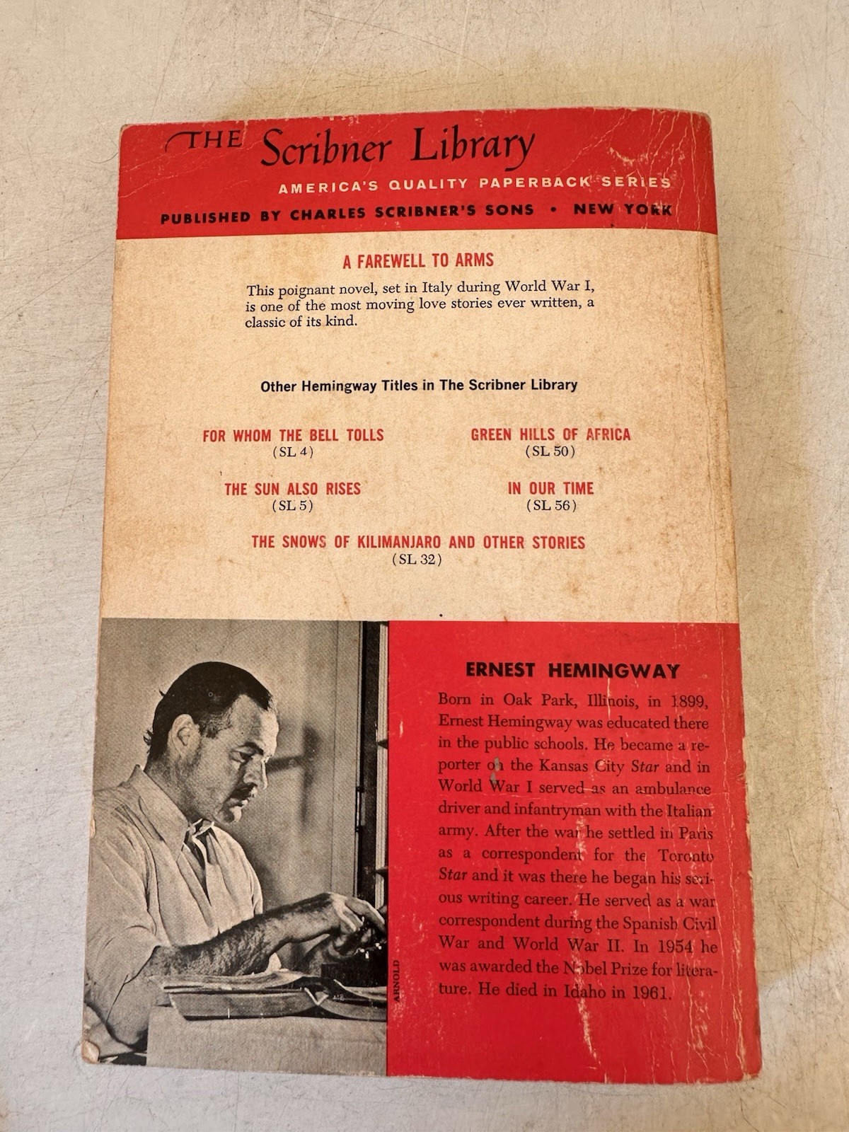 A Farewell to Arms – Ernest Hemingway 1957 Scribner Trade Paperback