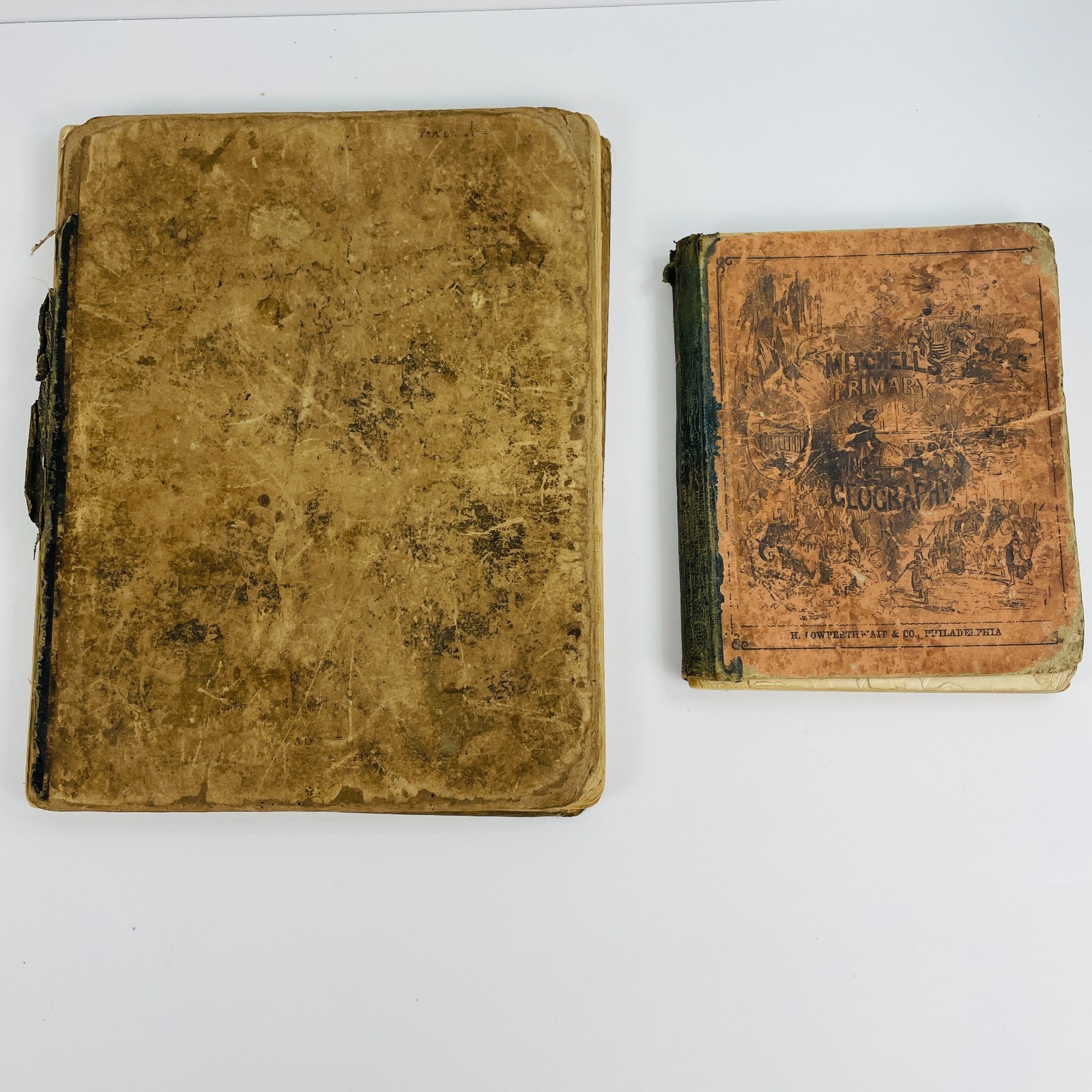 2 Antique Textbooks Mitchell’s Geography 1845 Physical Geo Brocklesby 1874 Maps
