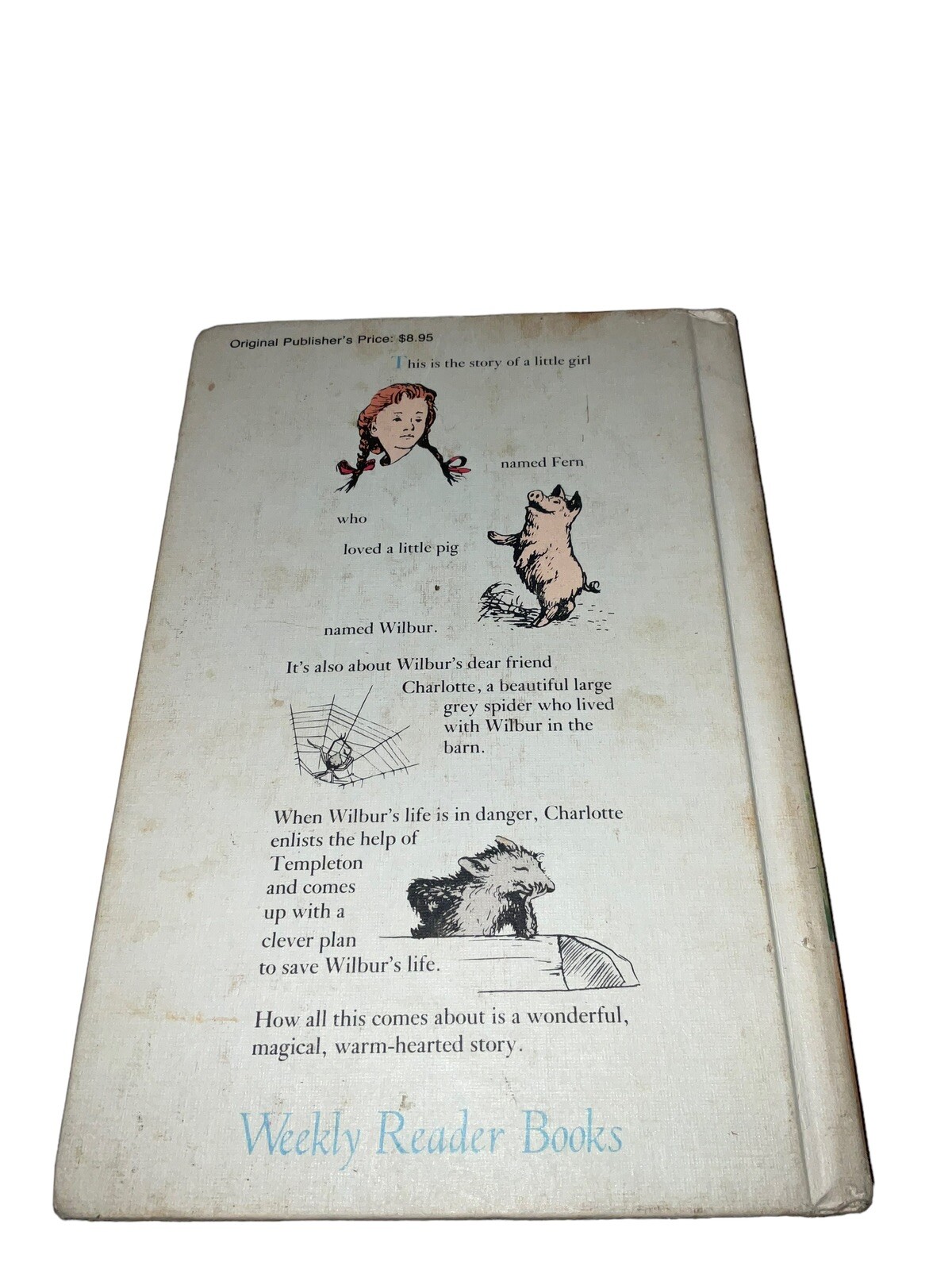 Charlottes Web Childrens Book E B White 1952 Harper Row HC Illus Weekly Reader
