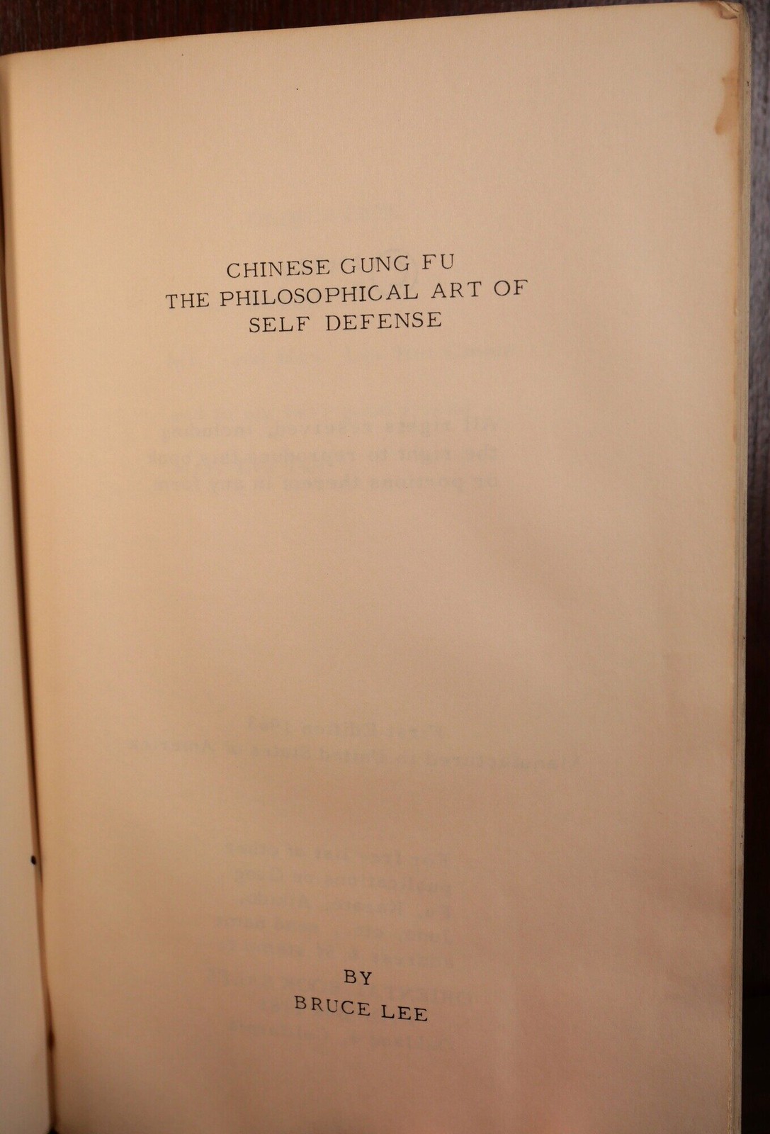 Bruce Lee / Chinese Gung Fu 1st Edition 1963